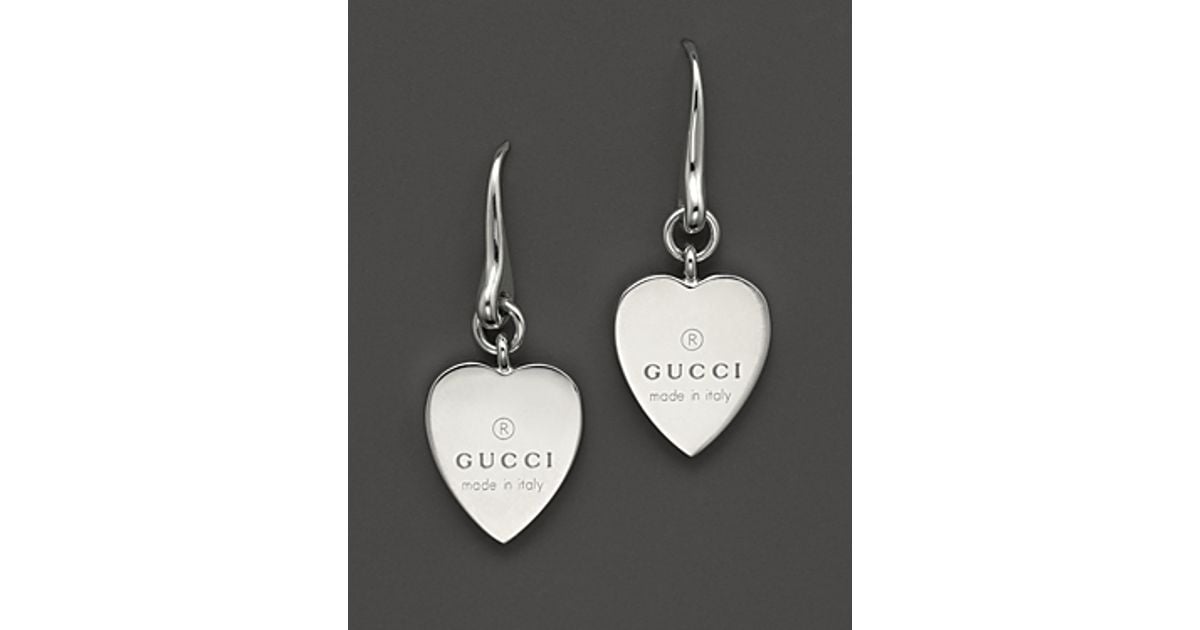 gucci trademark heart earrings