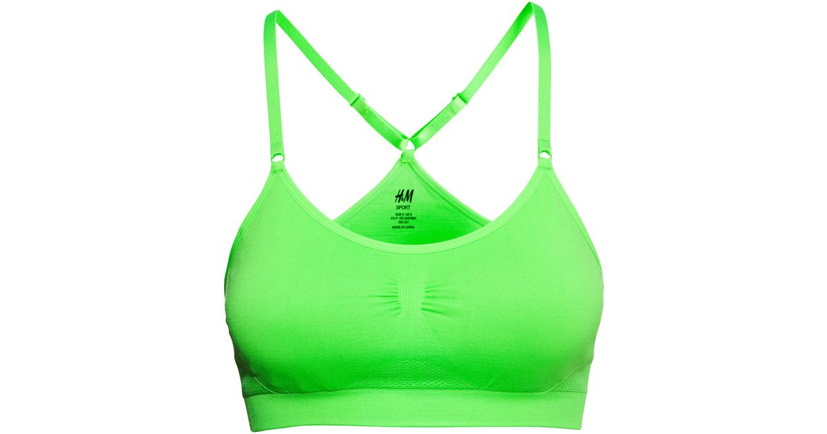 bright green sports bra