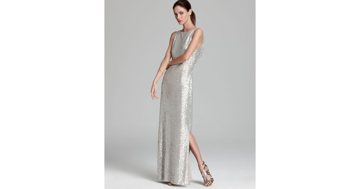 ralph lauren silver sequin dress