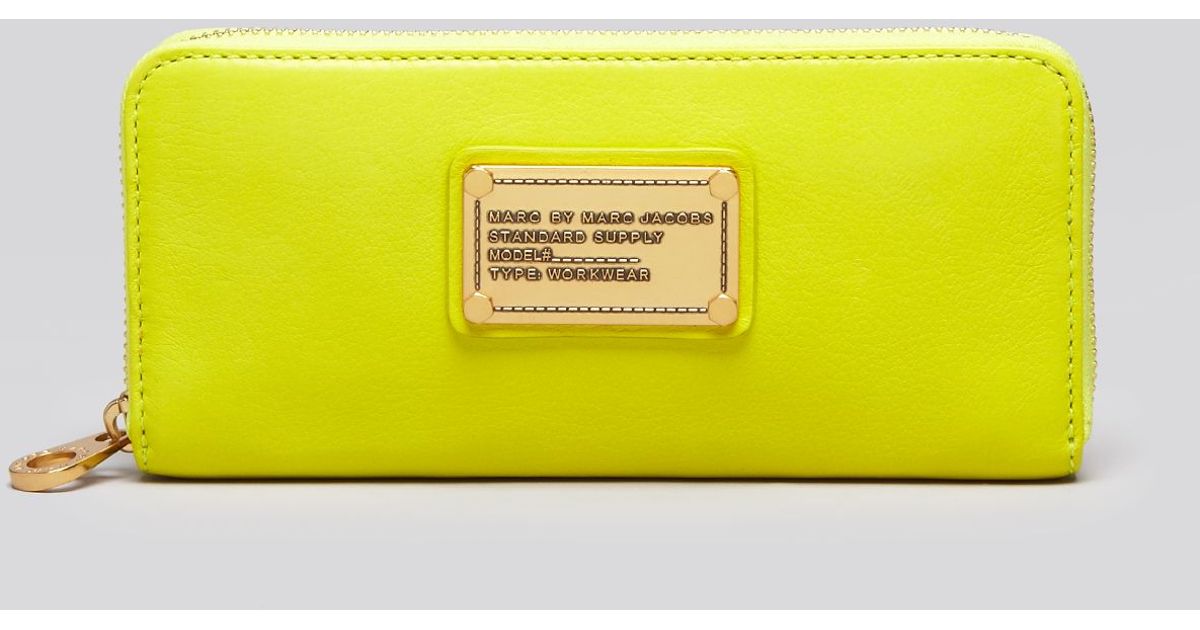 Marc By Marc Jacobs Wallet - Classic Q Slim Zip in Yellow - Lyst