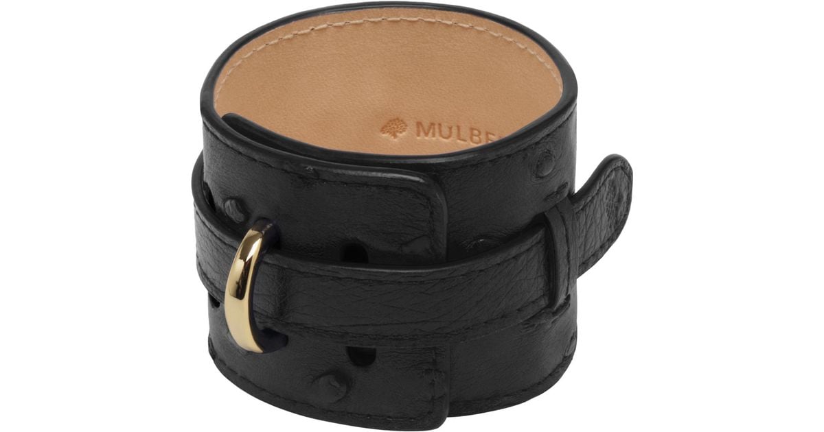 Mulberry Black Wide Leather Bracelet Mulberry Black Wide Leather Bracelet