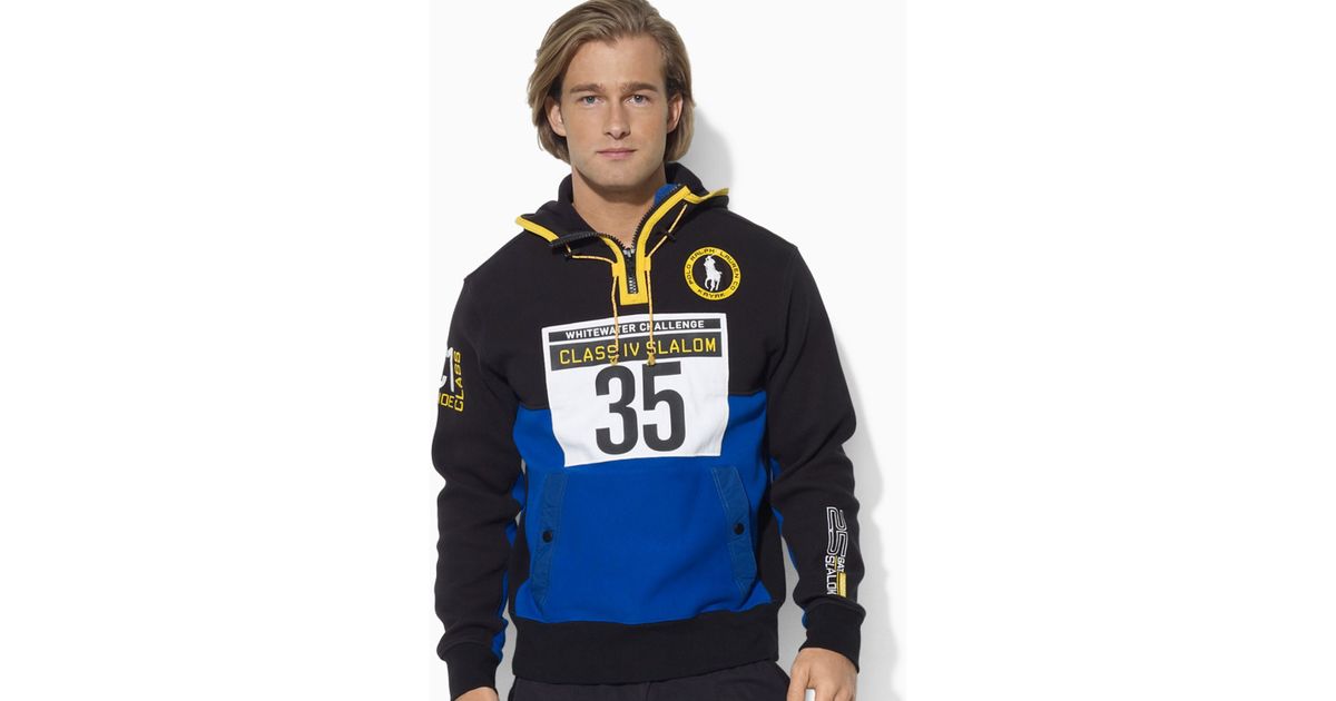 Lyst - Ralph Lauren Polo River Slalom Halfzip Fleece Hoodie in Blue for Men