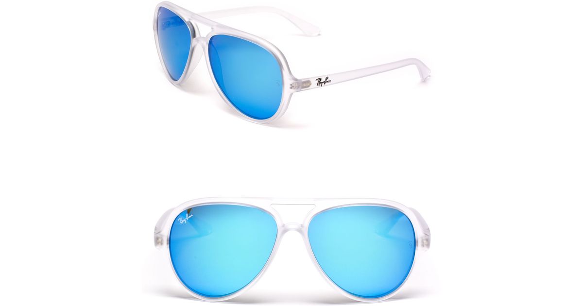 Ray-Ban Matte Transparent Mirror Aviator Sunglasses | Lyst