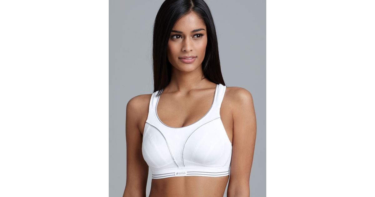 white shock absorber sports bra