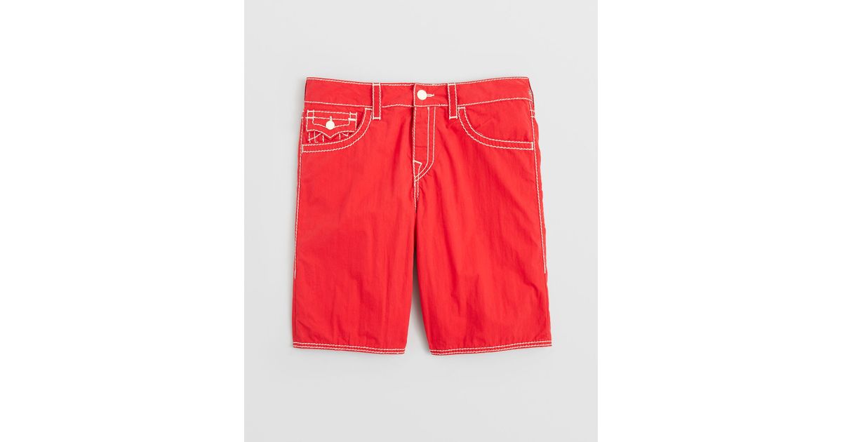 red true religion shorts
