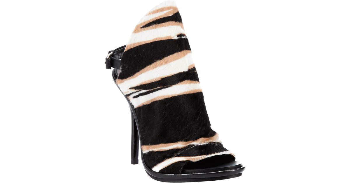 Balenciaga Zebra Print Sandal Heel in Black - Lyst
