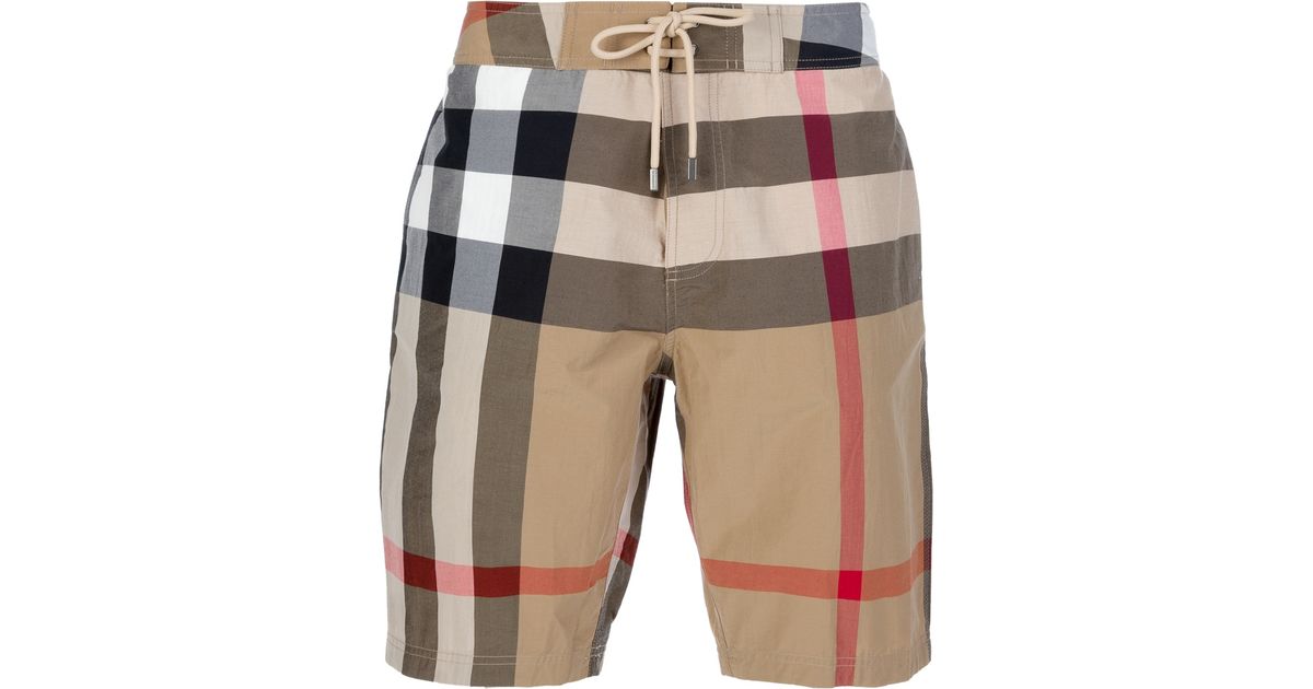Burberry Brit Checked Shorts in Beige 