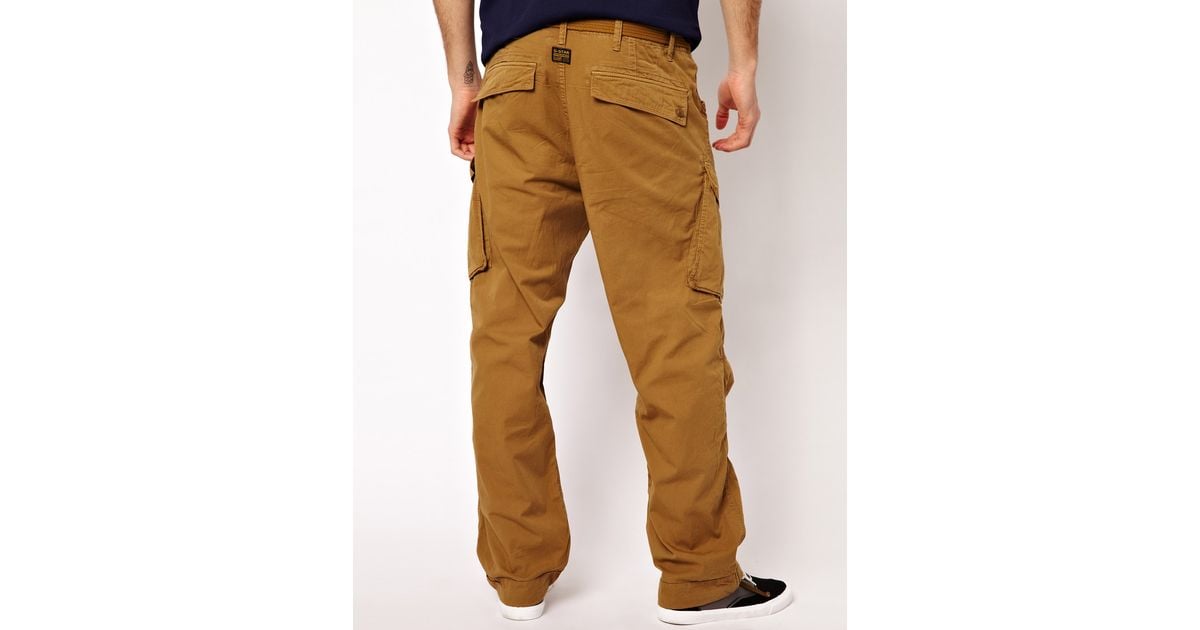 G-Star RAW G Star Cargo Pants Rovic Loose with Belt in Tan (Brown) for Men  - Lyst