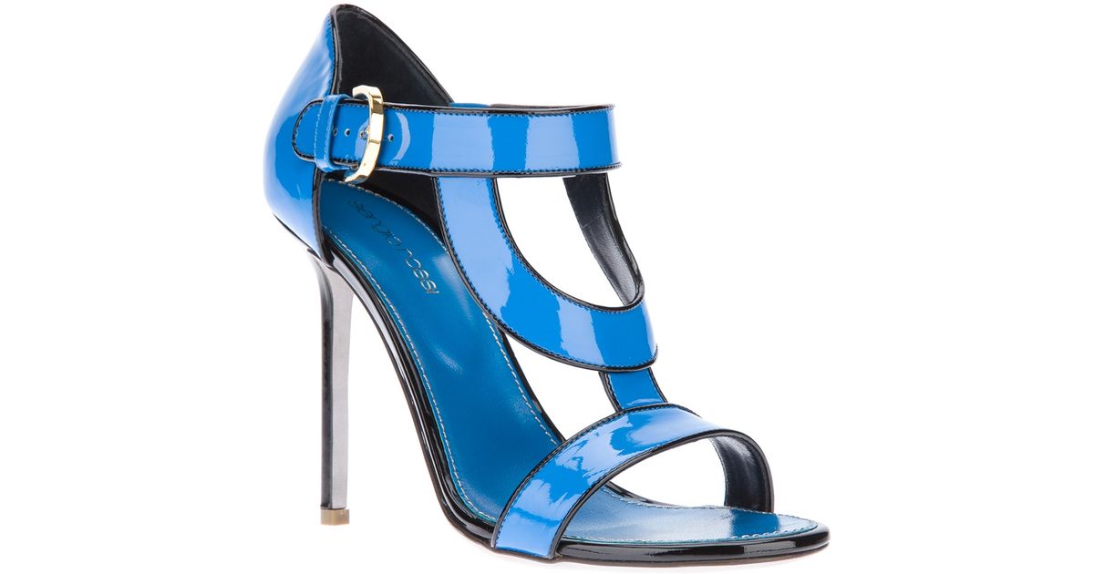 Sergio Rossi Cutout Stiletto Sandals in Blue - Lyst