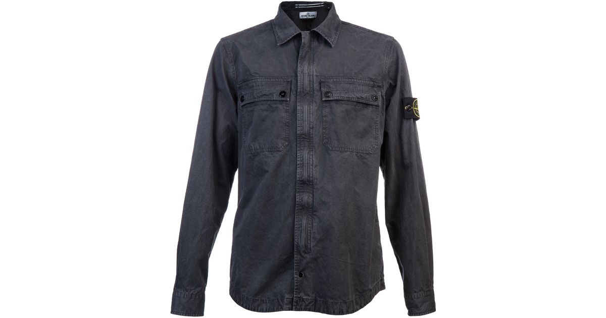 stone island zip up shirt