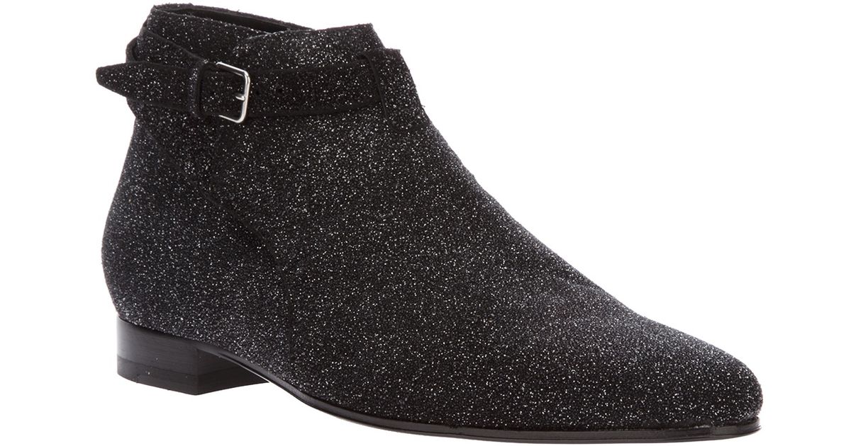 saint laurent glitter boots