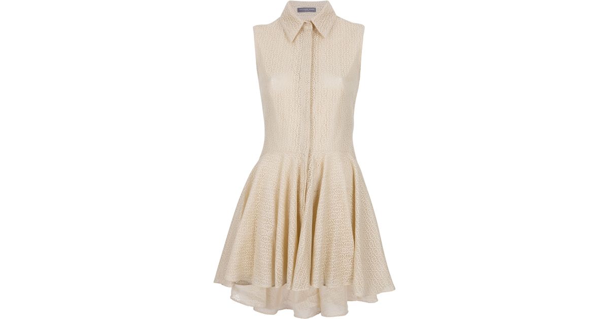 Alexander McQueen Lace Dress in Natural - Lyst