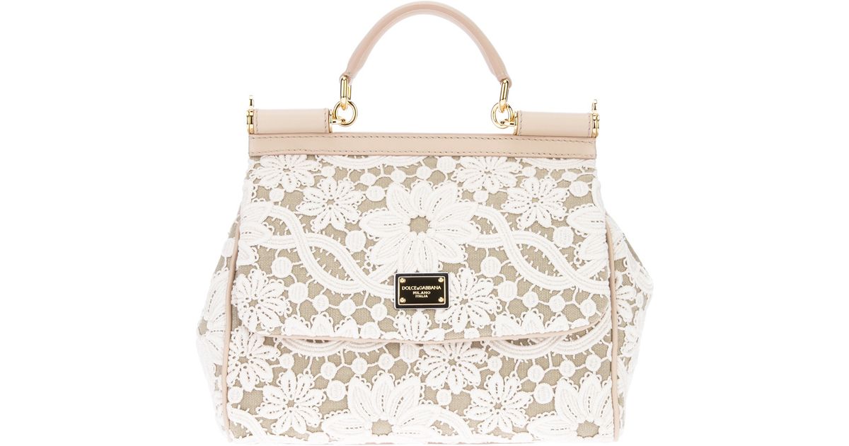 Dolce & Gabbana Lace Print Tote in Nude (Natural) - Lyst