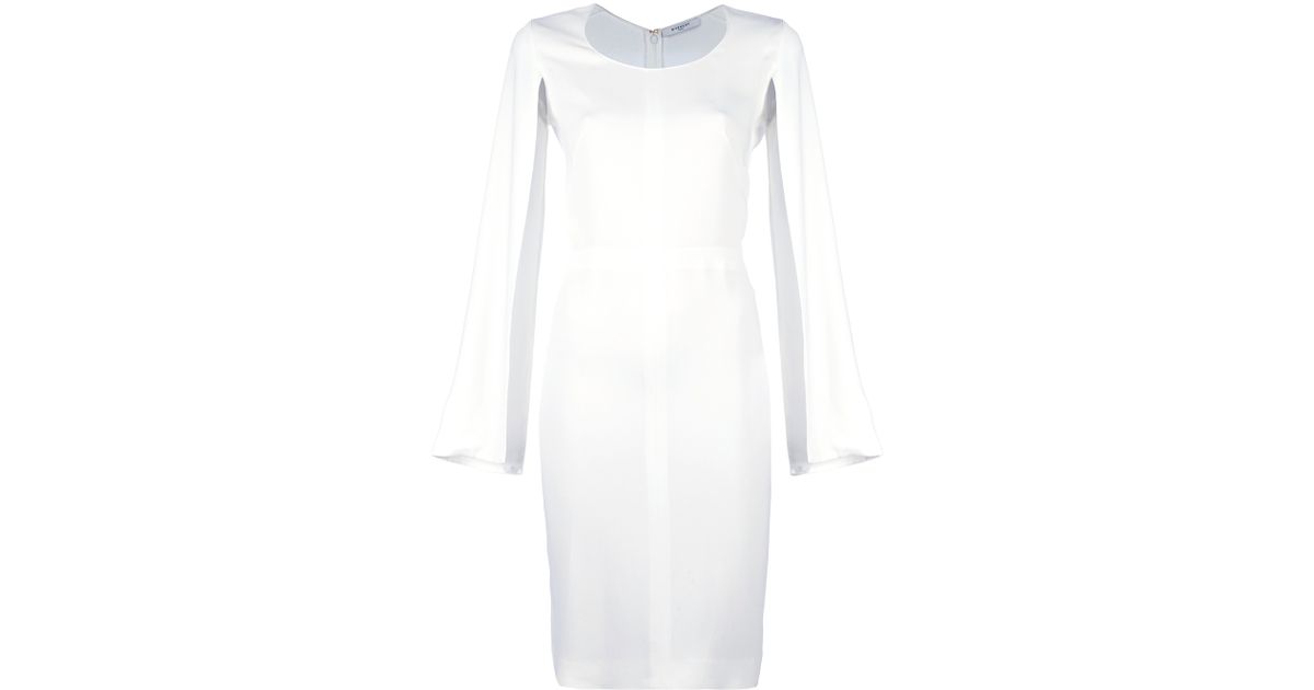 Givenchy Split Sleeve Dress in White | Lyst