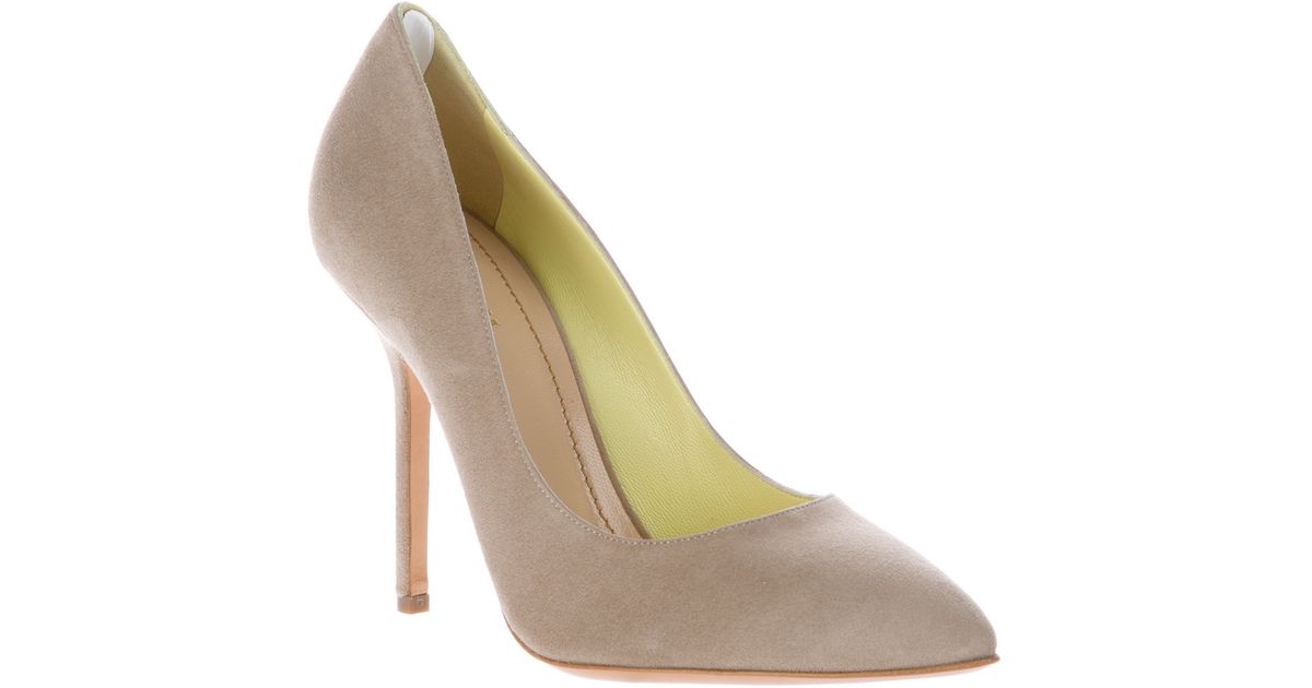 nude suede court shoes