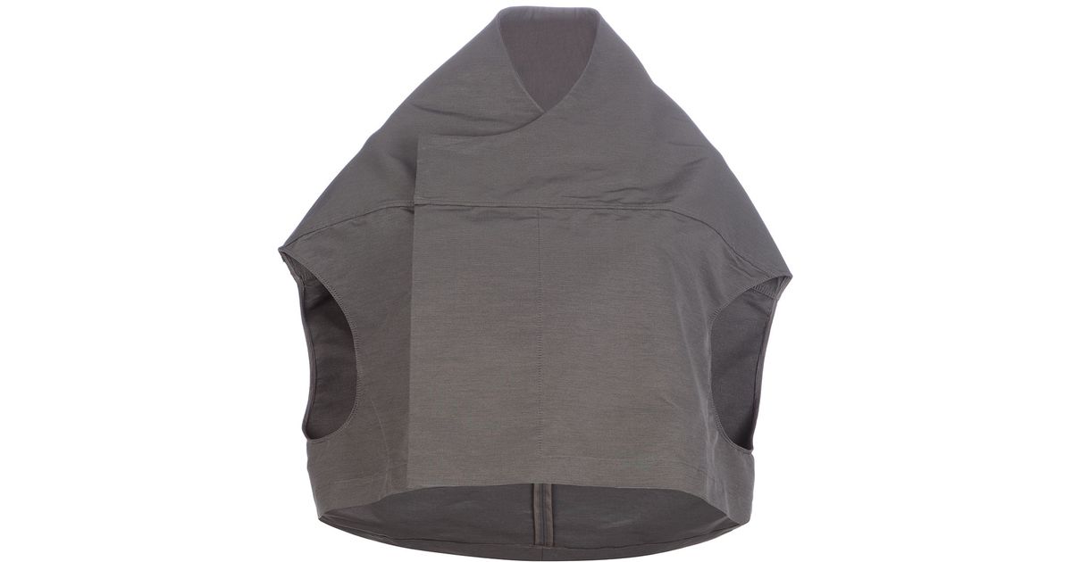 Rick Owens Sleeveless Cape Jacket in Grey (Gray) - Lyst
