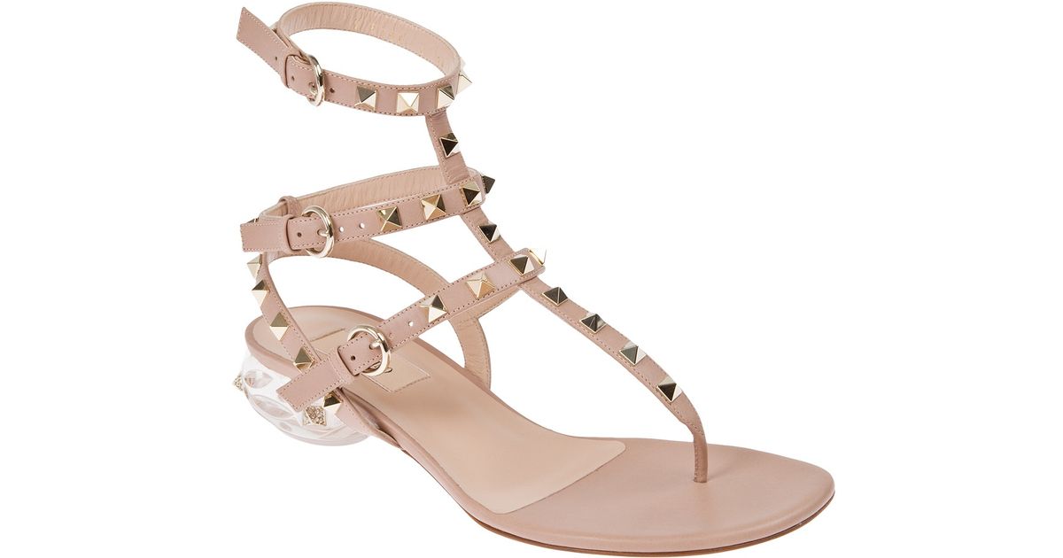 nude valentino rockstud sandals