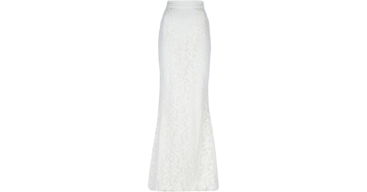 Dolce & Gabbana Lace Maxi Skirt in White | Lyst
