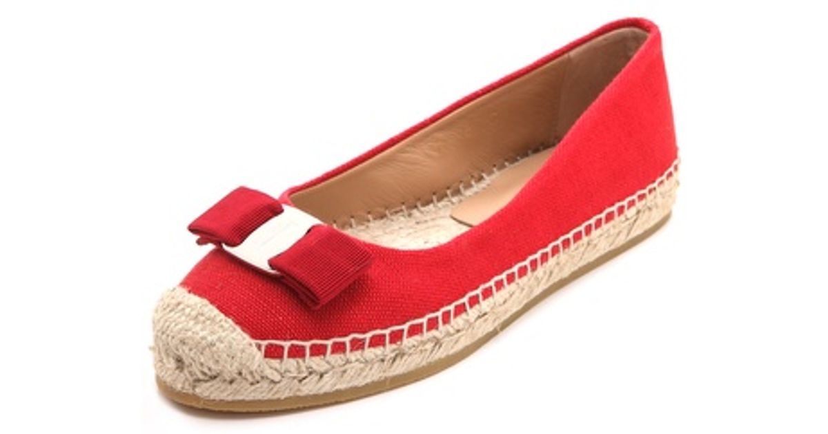 flat red espadrilles