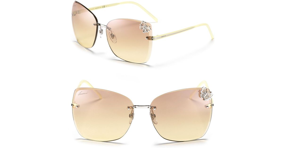 rimless butterfly sunglasses