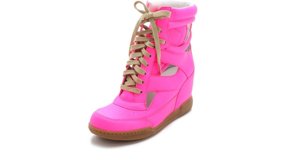 cut out wedge sneakers