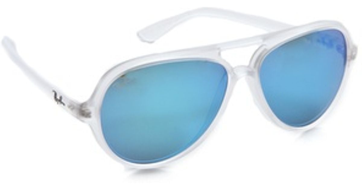 RayBan Mirrored Cats Aviator Sunglasses Lyst