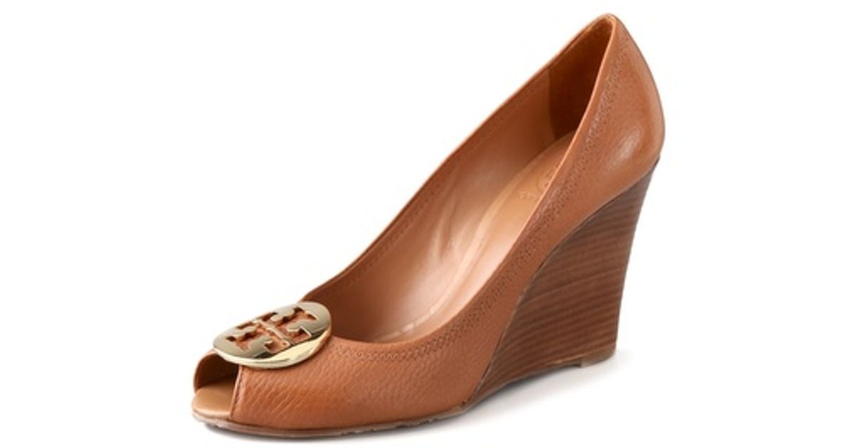 Tan wedge peep toe shoes sale