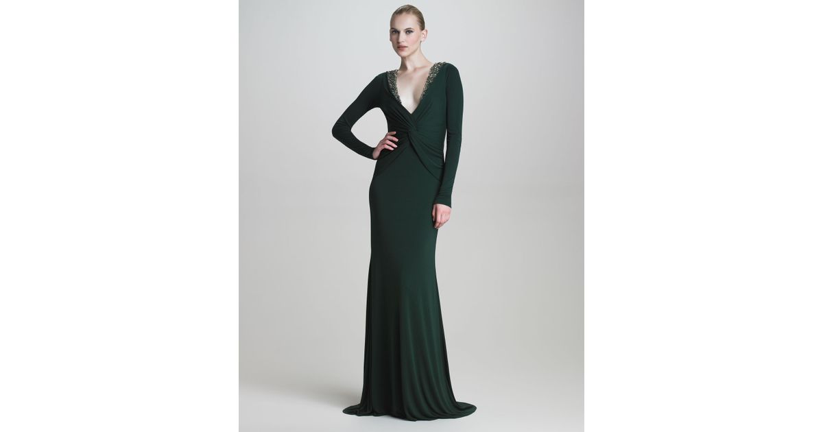 badgley mischka emerald gown