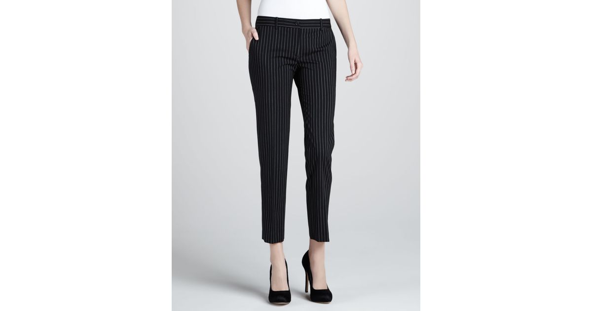 black and white pinstripe pants