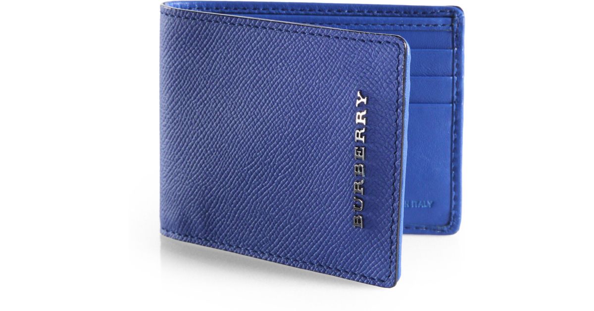 Leather Hipfold Wallet in Sapphire Blue 