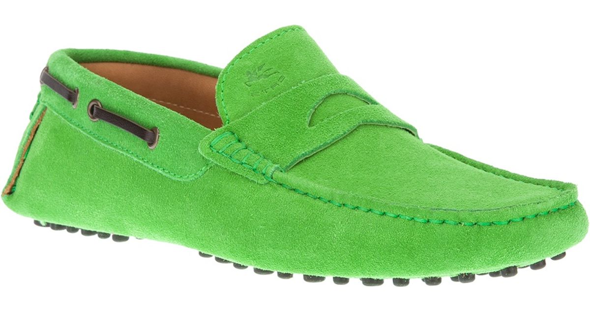green driving moccasins