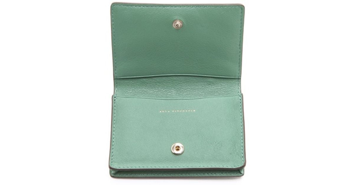 Anya hindmarch Studded Heart Card Case in Green Lyst