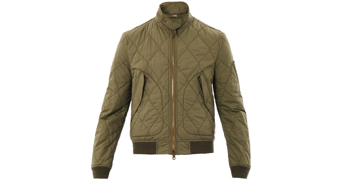 Burberry Brit Quilted Bomber Jacket in Green for Men | Lyst