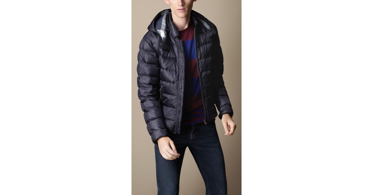 Burberry Downfilled Puffer Jacket in Blue for Men | Lyst UK