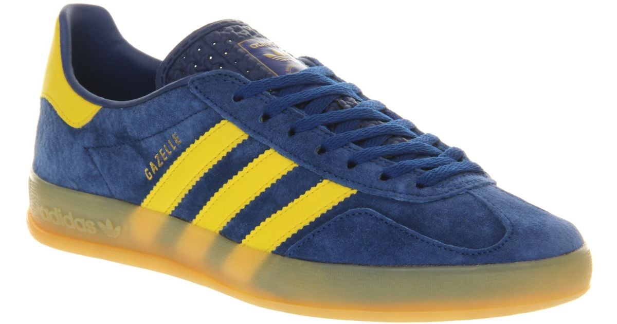 adidas gazelle yellow and blue