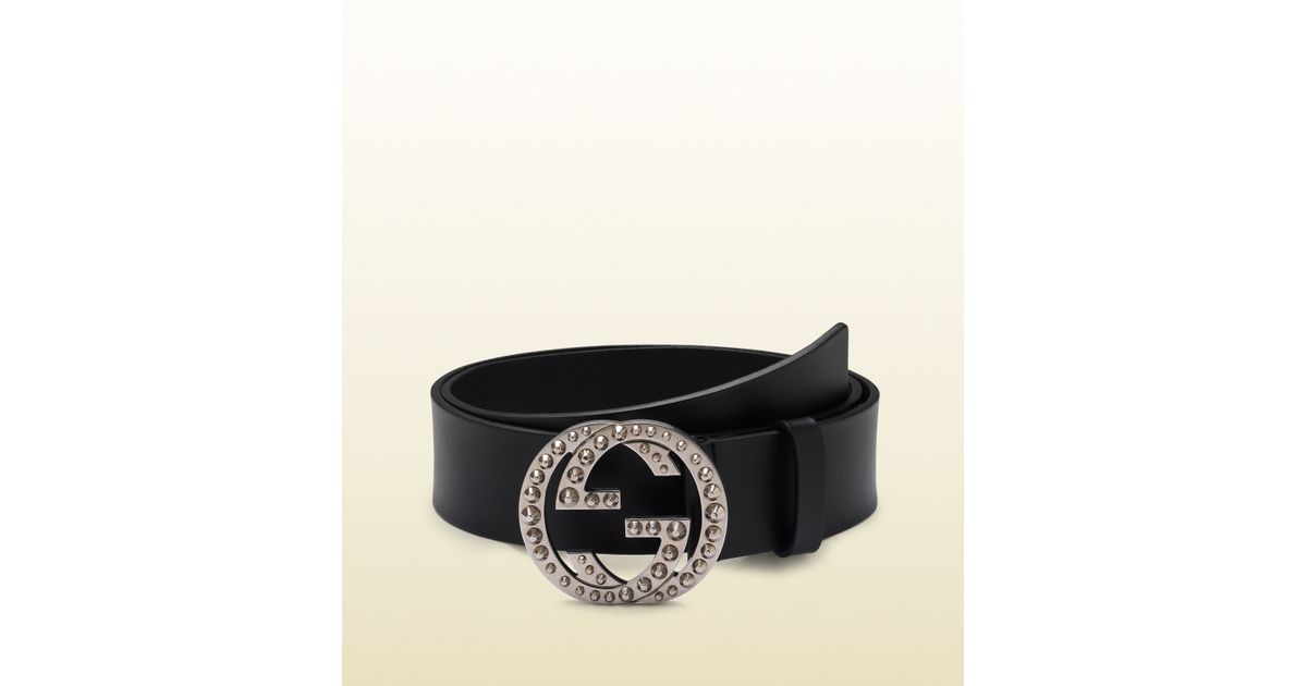 leather belt with interlocking g buckle
