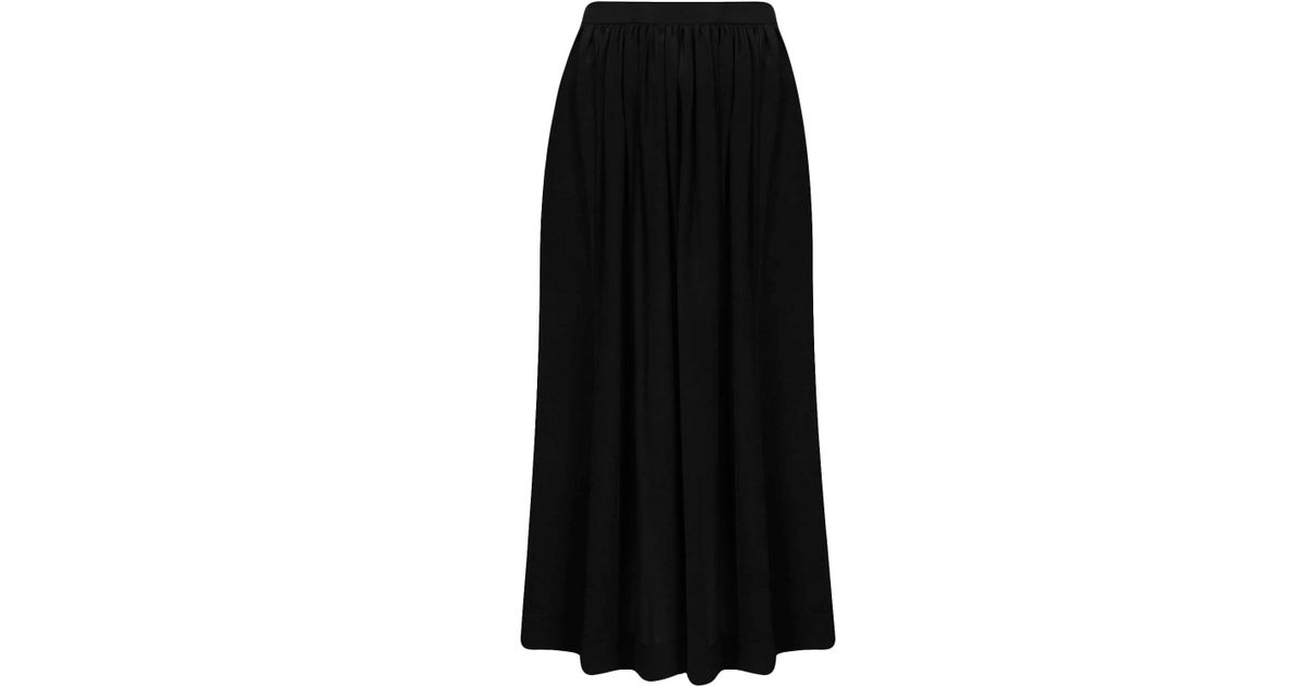 TOPSHOP Silk Midi Skirt By Boutique in Black - Lyst