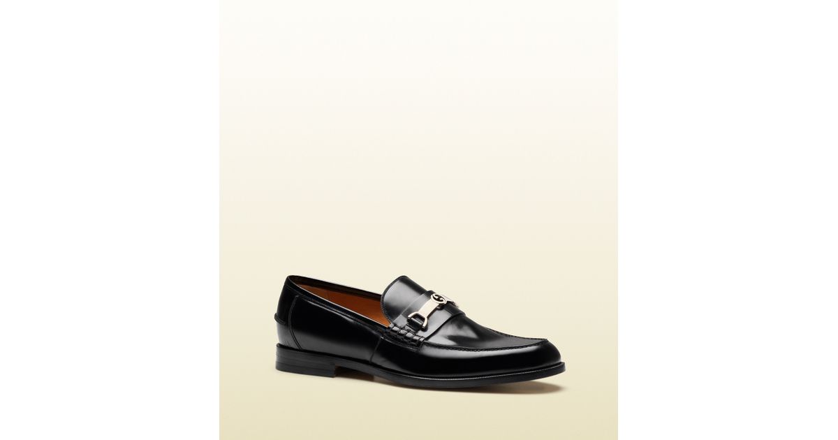 leather loafer with interlocking g horsebit