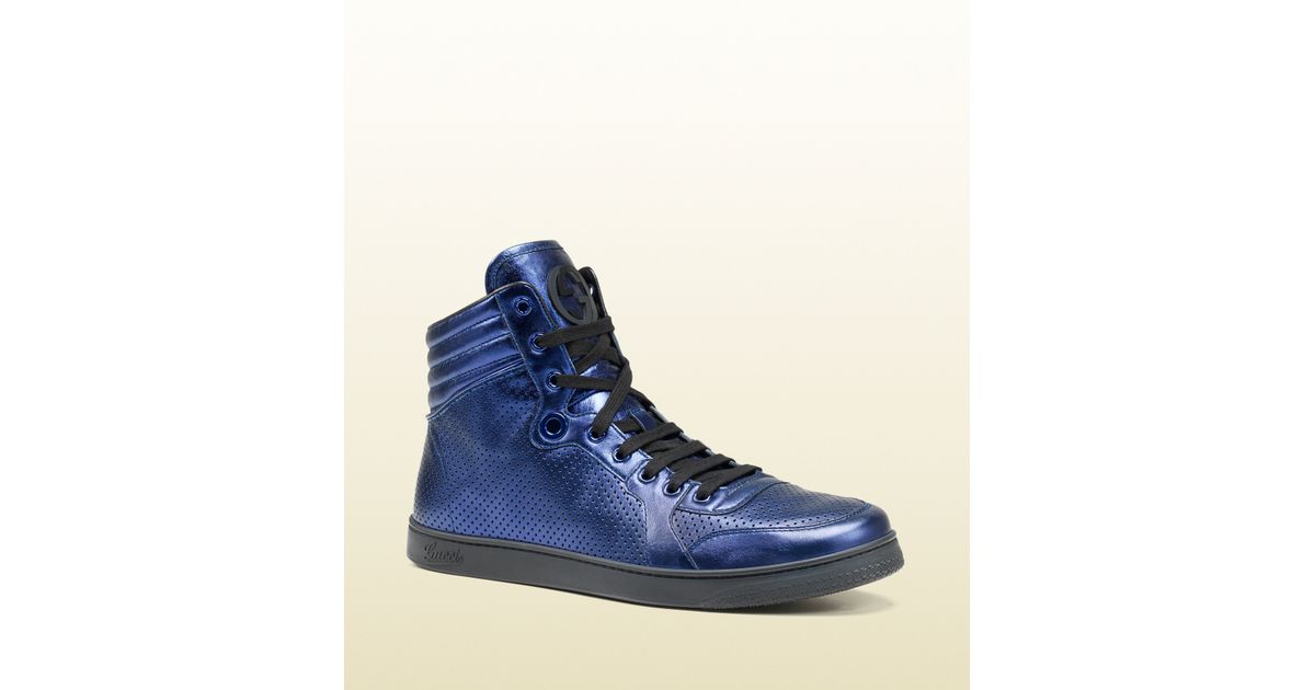 metallic blue sneakers