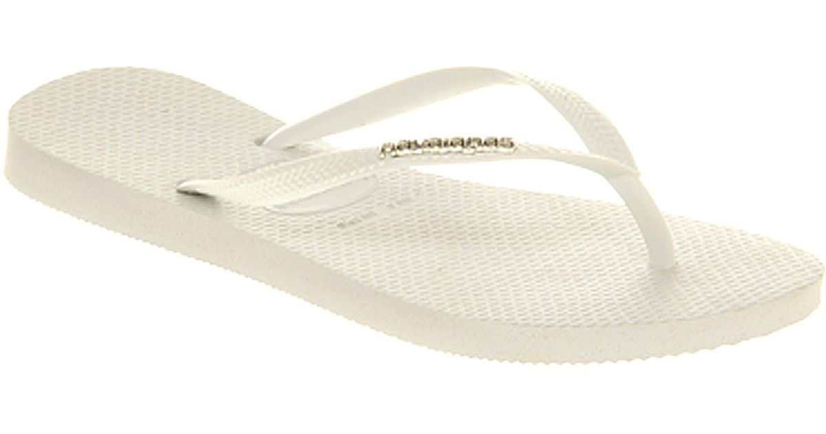 slim white havaianas flip flops