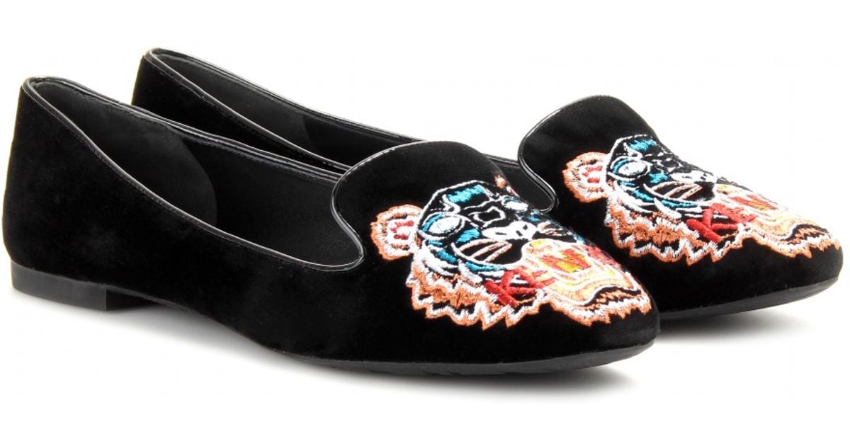 KENZO Embroidered Slipperstyle Loafers 