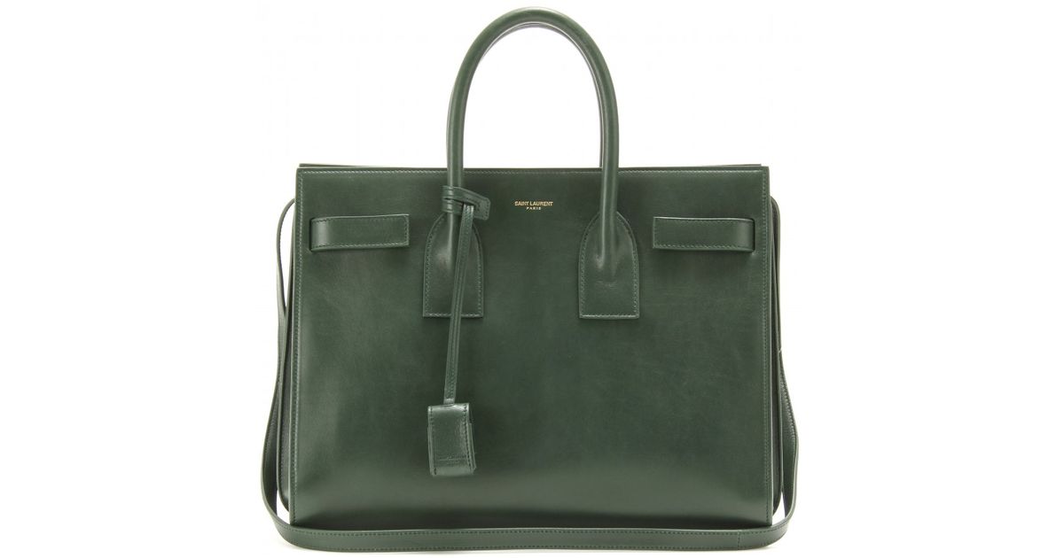 Lyst Saint Laurent Sac De Jour Small Leather Tote In Green
