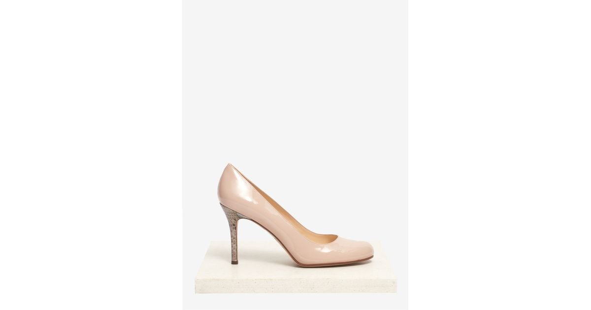 Kate Spade Karolina Snakeskin-heel Patent-leather Pumps in Natural | Lyst