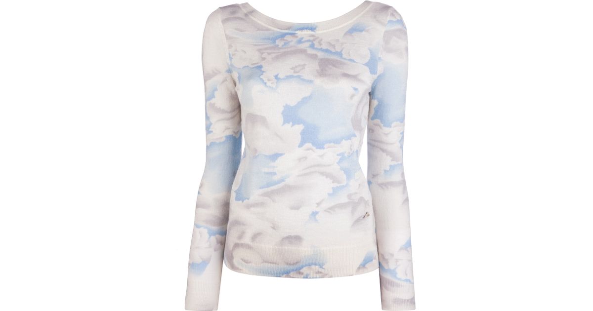 cloud print sweater