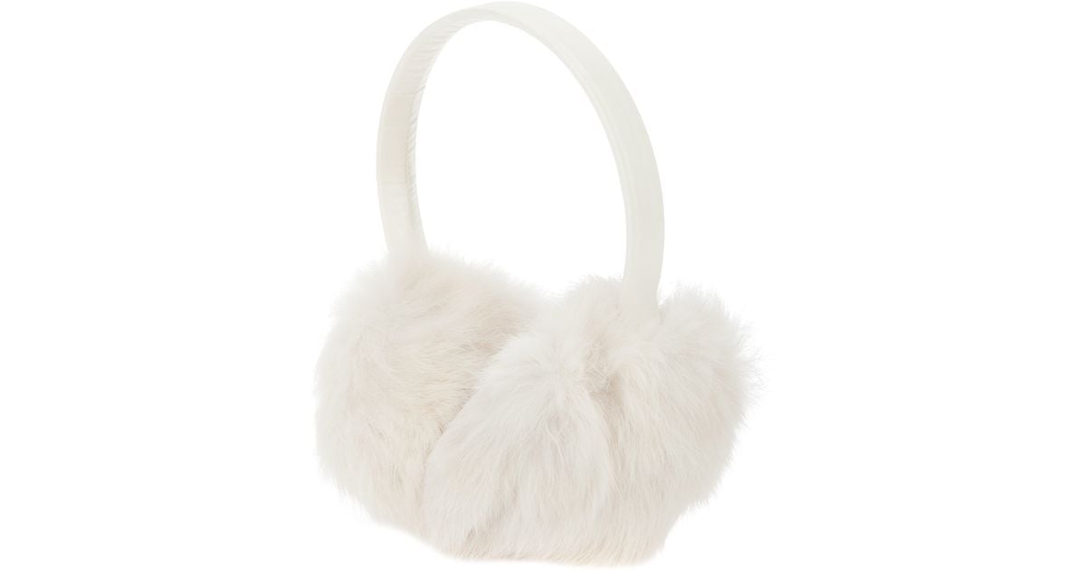 Moncler Rabbit Fur Ear Muffs in White Lyst