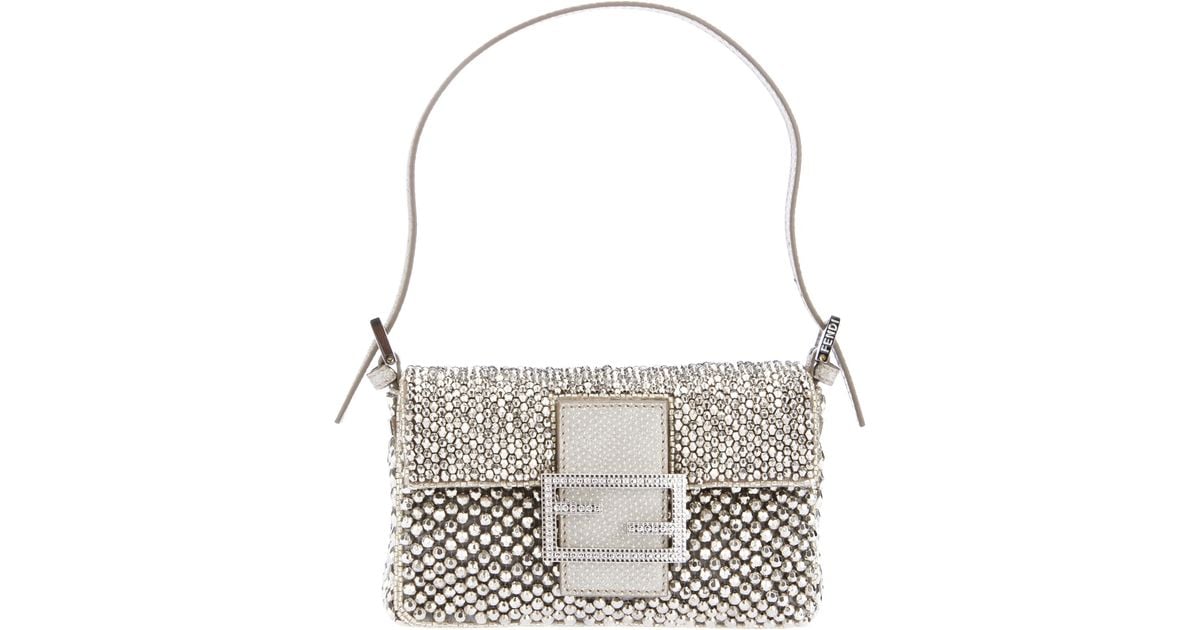 Fendi Metal Beaded Clutch in Metallic | Lyst