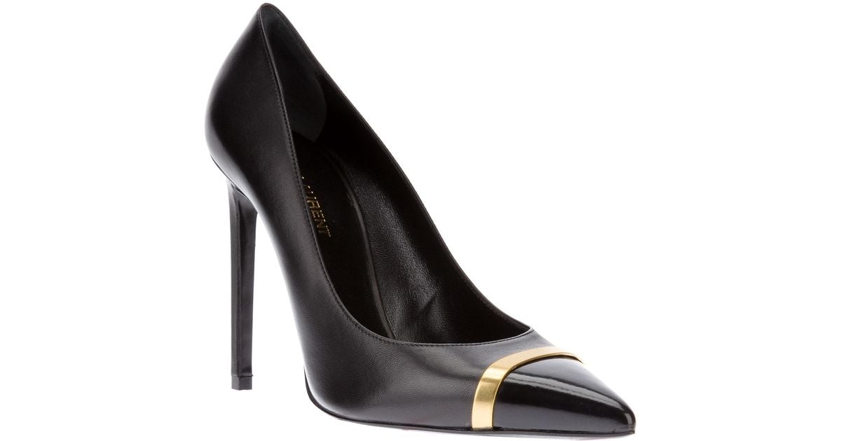 Saint Laurent Classic Paris Cap Toe Pump in Black Lyst