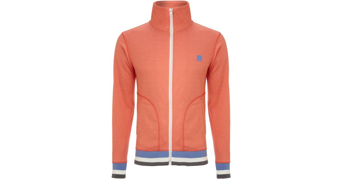 Bench Aswad Zip Though Track Jacket In Orange For Men Lyst