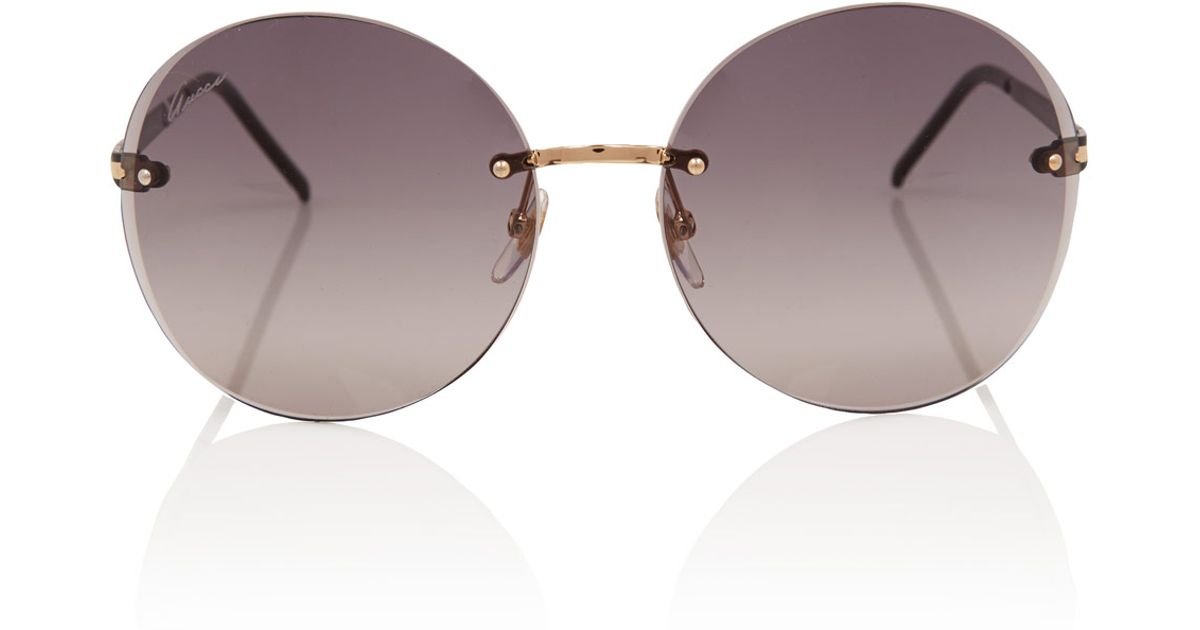 gucci round rimless sunglasses