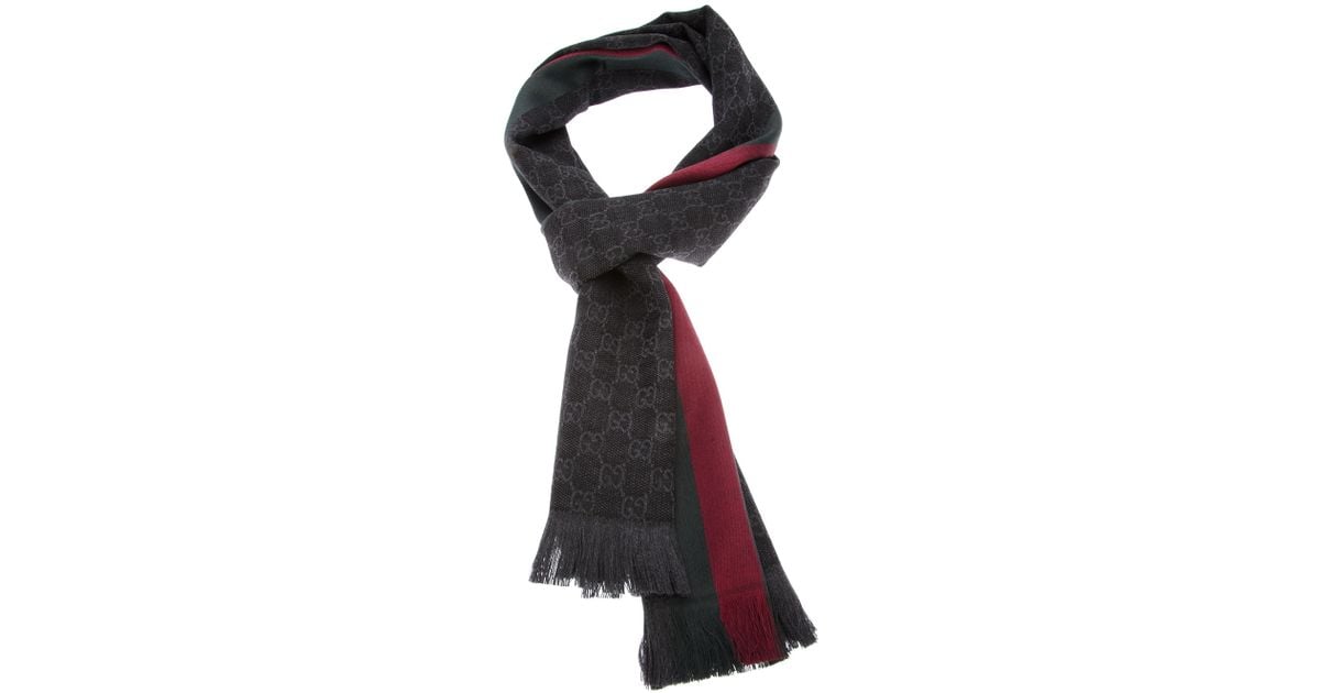 Gucci Wool Jacquard GG Supreme Scarf in Black for Men - Save 22% - Lyst